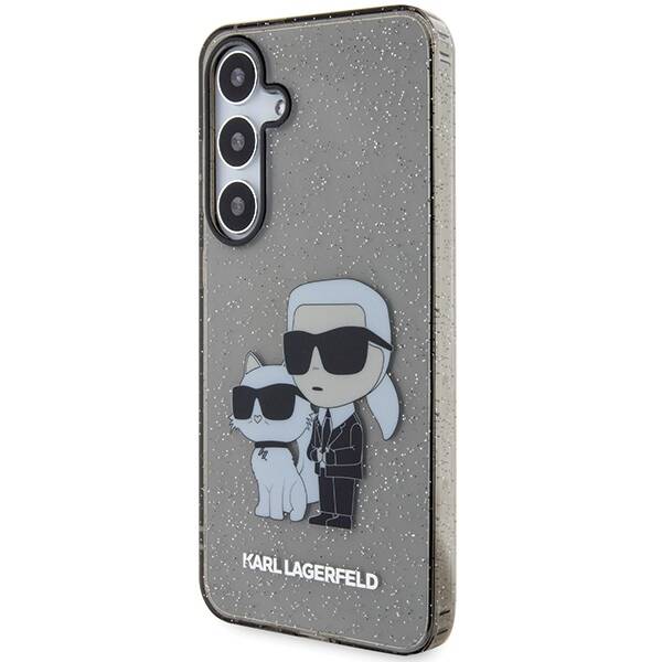 KARL LAGERFELD KLHCS24SHNKCTGK S24 S921 CZARNY/BLACK HARDCASE GLITTER KARL & CHUPETTE