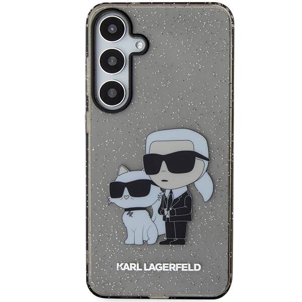 KARL LAGERFELD KLHCS24SHNKCTGK S24 S921 CZARNY/BLACK HARDCASE GLITTER KARL & CHUPETTE