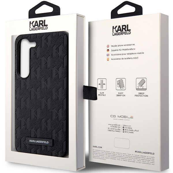 KARL LAGERFELD KLHCS24SSAKLHPK S24 S921 HARDCASE BLACK/BLACK SAFFIANO MONO METAL LOGO