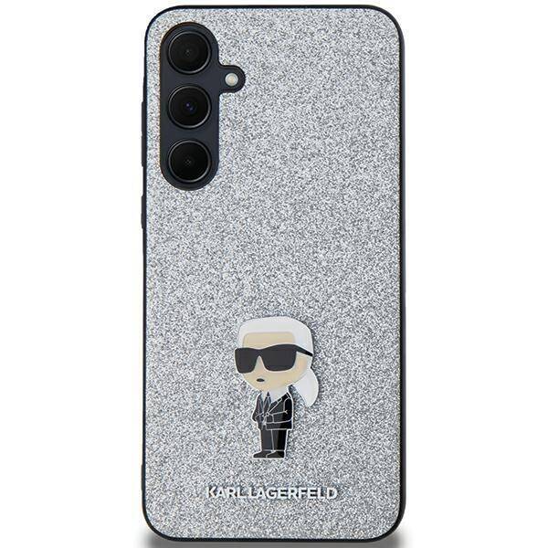 KARL LAGERFELD KLHCSA55GCNPSG A55 A556 SILVER/SILVER HARDCASE FIXED GLITTER CHOUPETTE LOGO METAL PIN