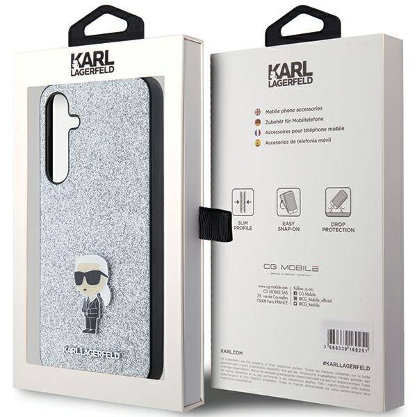 KARL LAGERFELD KLHCSA55GCNPSG A55 A556 SILVER/SILVER HARDCASE FIXED GLITTER CHOUPETTE LOGO METAL PIN