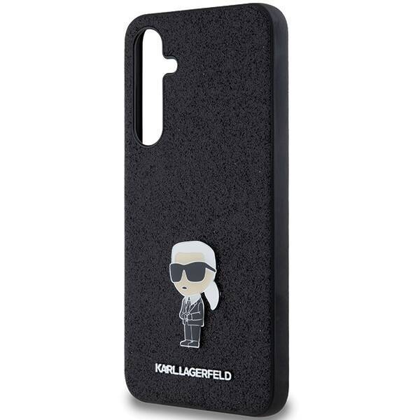 KARL LAGERFELD KLHCSA55GKNPSK A55 A556 BLACK/BLACK HARDCASE FIXED GLITTER IKONIK LOGO METAL PIN