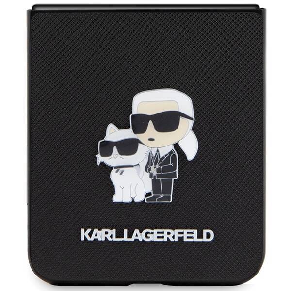 KARL LAGERFELD KLHCZF5SAKCNPK WITH FLIP5 F731 HARDCASE CZARNY/BLACK SAFFIANO KARL & CHUPETTE PIN