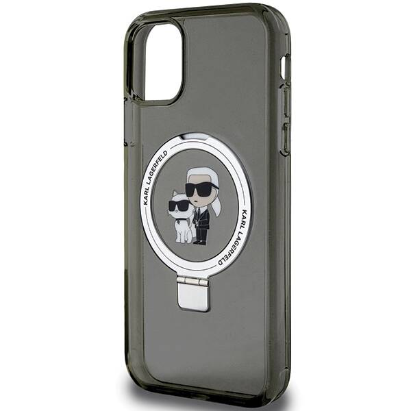 KARL LAGERFELD KLHMN61HMRSKCK IPHONE 11 / XR 6.1 "BLACK / BLACK HARDCASE RING STAND KARL & CHUPETTTE MAGSAFE