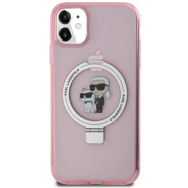 KARL LAGERFELD KLHMN61HMRSKCP IPHONE 11 / XR 6.1 "PINK / PINK HARDCASE RING STANDARD KARL & CHOUPETTTE MAGSAFE