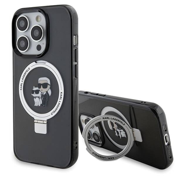 KARL LAGERFELD KLHMP13LHMRSKCK IPHONE 13 PRO 6.1 "BLACK/BLACK HARDCASE RING STAND KARL & CHUPETTTE MAGSAFE