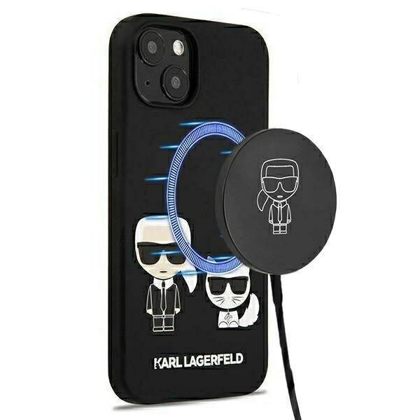 KARL LAGERFELD KLHMP13MSSKCK IPHONE 13/14/15 6.1 "HARDCASE CZARNY / BLACK SILICONE KARL & CHOUPETTE MAGSAFE