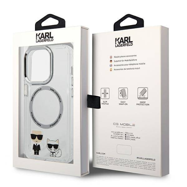 KARL LAGERFELD KLHMP14LHKCT IPHONE 14 PRO 6.1 "HARDCASE TRANSPARENT/TRANSPARENT KARL & CHUPETTE ALUMINUM MAGSAFE