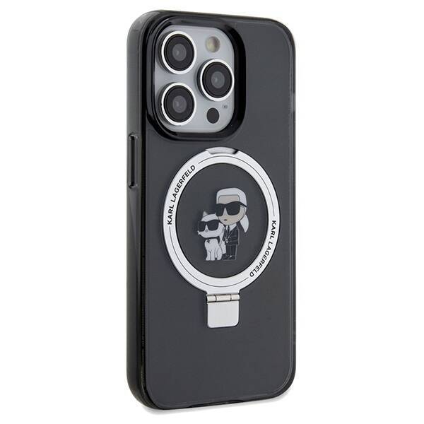 KARL LAGERFELD KLHMP14LHMRSKCK IPHONE 14 PRO 6.1 "BLACK/BLACK HARDCASE RING STAND KARL & CHUPETTTE MAGSAFE