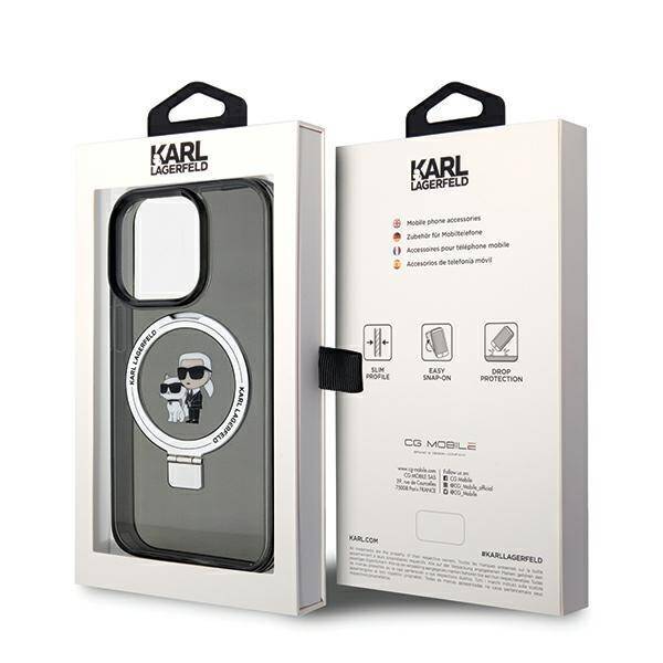 KARL LAGERFELD KLHMP14LHMRSKCK IPHONE 14 PRO 6.1 "BLACK/BLACK HARDCASE RING STAND KARL & CHUPETTTE MAGSAFE