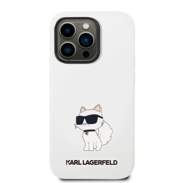 KARL LAGERFELD KLHMP14LSNCHBCH IPHONE 14 PRO 6.1 "HARDCASE WHITE/WHITE SILICONE CHAPETTE MAGSAFE