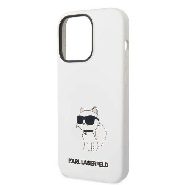 KARL LAGERFELD KLHMP14LSNCHBCH IPHONE 14 PRO 6.1 "HARDCASE WHITE/WHITE SILICONE CHAPETTE MAGSAFE