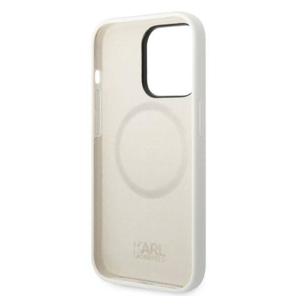 KARL LAGERFELD KLHMP14LSNCHBCH IPHONE 14 PRO 6.1 "HARDCASE WHITE/WHITE SILICONE CHAPETTE MAGSAFE