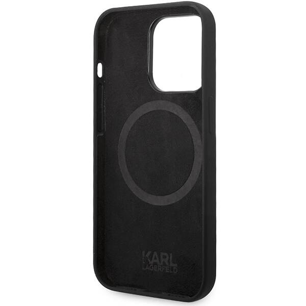 KARL LAGERFELD KLHMP14LSNCHBCK IPHONE 14 PRO 6.1 "HARDCASE BLACK/BLACK SILICONE CHAPETTE MAGSAFE