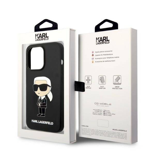 KARL LAGERFELD KLHMP14LSNIKBCK IPHONE 14 PRO 6.1 "HARDCASE BLACK/BLACK SILICONE IKONIK MAGSAFE