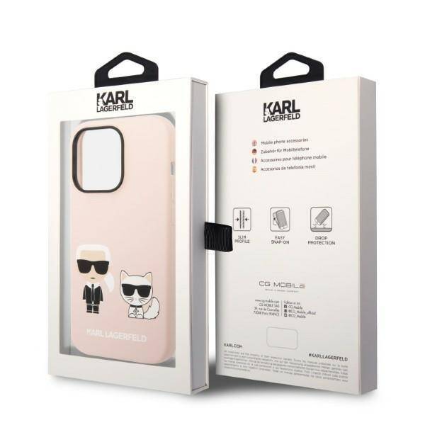 KARL LAGERFELD KLHMP14LSSKCI IPHONE 14 PRO 6.1 "HARDCASE LIGHT PINK/LIGHT PINK SILICONE KARL & CHUPETTE MAGSAFE