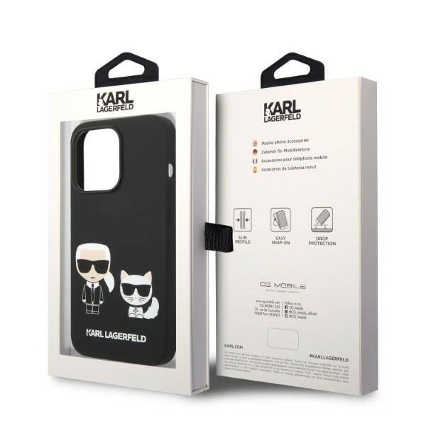 KARL LAGERFELD KLHMP14LSSKCK IPHONE 14 PRO 6.1 "HARDCASE CZARNY/BLACK LIQUID SILICONE KARL & CHOUPETTE MAGSAFE