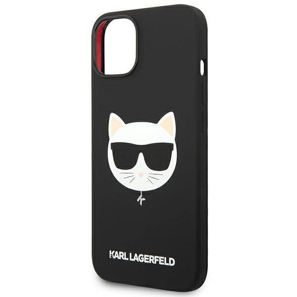 KARL LAGERFELD KLHMP14MSLCHBK IPHONE 14 PLUS / 15 PLUS 6.7 "HARDCASE CZARNY / BLACK SILICONE CHOUPETTE HEAD MAGSAFE