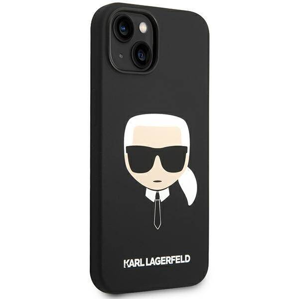 KARL LAGERFELD KLHMP14MSLKHBK IPHONE 14 PLUS / 15 PLUS 6.7 "HARDCASE CZARNY / BLACK SILICONE KARL`S HEAD MAGSAFE