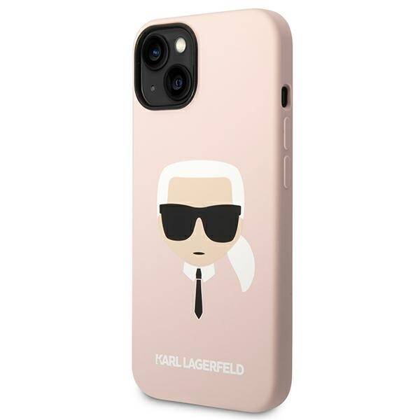 KARL LAGERFELD KLHMP14MSLKHLP IPHONE 14 PLUS / 15 PLUS 6.7 "HARDCASE LIGHT PINK / LIGHT PINK SILICONE KARL`S HEAD MAGSAFE