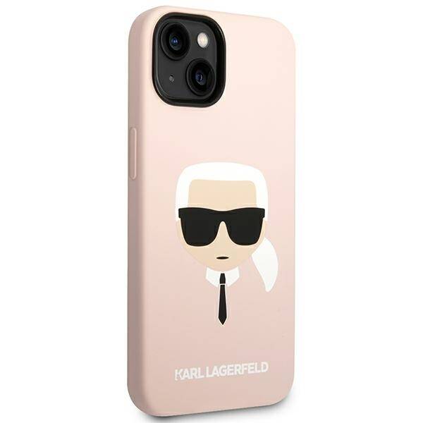 KARL LAGERFELD KLHMP14MSLKHLP IPHONE 14 PLUS / 15 PLUS 6.7 "HARDCASE LIGHT PINK / LIGHT PINK SILICONE KARL`S HEAD MAGSAFE