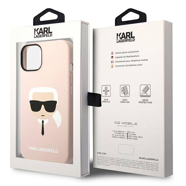 KARL LAGERFELD KLHMP14MSLKHLP IPHONE 14 PLUS / 15 PLUS 6.7 "HARDCASE LIGHT PINK / LIGHT PINK SILICONE KARL`S HEAD MAGSAFE