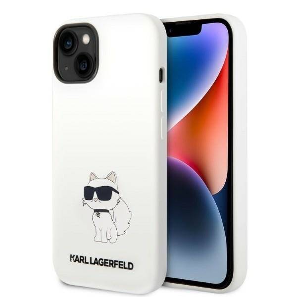 KARL LAGERFELD KLHMP14MSNCHBCH IPHONE 14 PLUS / 15 PLUS 6.7 "HARDCASE WHITE / WHITE SILICONE CHOUPETTE MAGSAFE