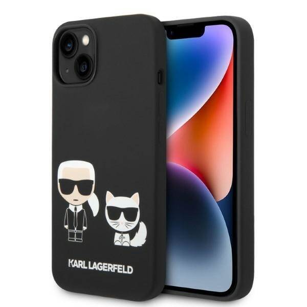 KARL LAGERFELD KLHMP14MSSKCK IPHONE 14 PLUS / 15 PLUS 6.7 "HARDCASE BLACK / BLACK LIQUID SILICONE KARL & CHUPETTE MAGSAFE