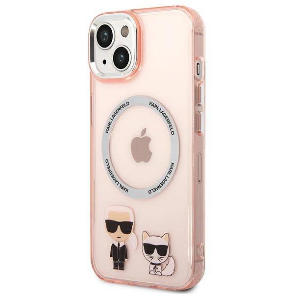 KARL LAGERFELD KLHMP14SHKCP IPHONE 14/15/13 6.1 "HARDCASE PINK / PINK KARL & CHUPETTE ALUMINUM MAGSAFE