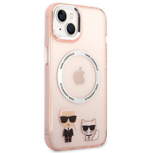 KARL LAGERFELD KLHMP14SHKCP IPHONE 14/15/13 6.1 "HARDCASE PINK / PINK KARL & CHUPETTE ALUMINUM MAGSAFE