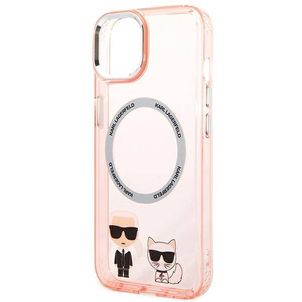 KARL LAGERFELD KLHMP14SHKCP IPHONE 14/15/13 6.1 "HARDCASE PINK / PINK KARL & CHUPETTE ALUMINUM MAGSAFE