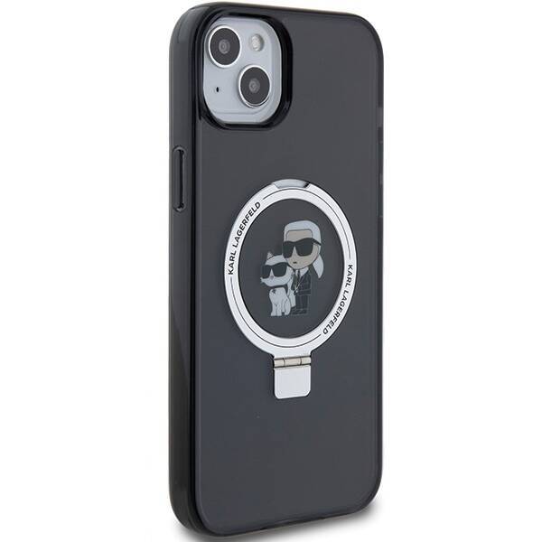 KARL LAGERFELD KLHMP14SHMRSKCK IPHONE 14/15/13 6.1 "BLACK / BLACK HARDCASE RING STAND KARL & CHUPETTTE MAGSAFE