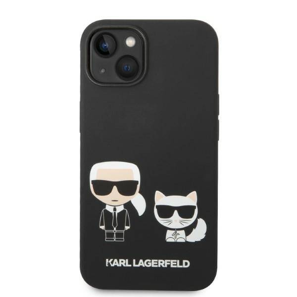 KARL LAGERFELD KLHMP14SSSKCK IPHONE 14/15/13 6.1 "HARDCASE CZARNY / BLACK LIQUID SILICONE KARL & CHUPETTE MAGSAFE