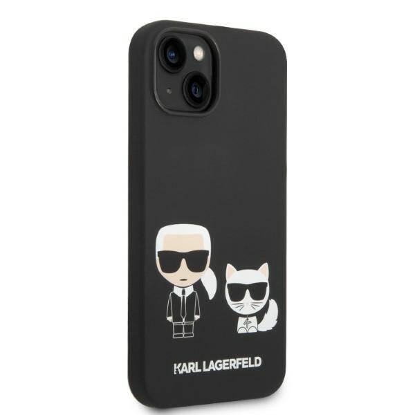 KARL LAGERFELD KLHMP14SSSKCK IPHONE 14/15/13 6.1 "HARDCASE CZARNY / BLACK LIQUID SILICONE KARL & CHUPETTE MAGSAFE