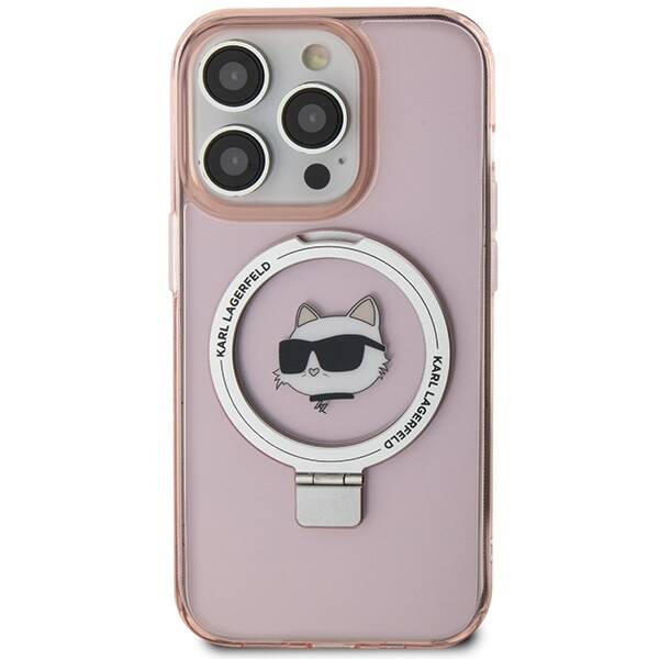 KARL LAGERFELD KLHMP15LHMRSCHP IPHONE 15 PRO 6.1 "PINK/PINK HARDCASE RING STANDARD CHAPETTE HEAD MAGSAFE