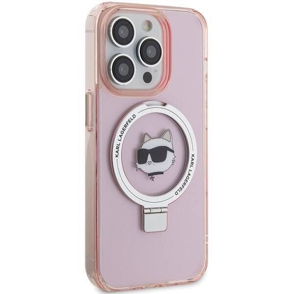 KARL LAGERFELD KLHMP15LHMRSCHP IPHONE 15 PRO 6.1 "PINK/PINK HARDCASE RING STANDARD CHAPETTE HEAD MAGSAFE