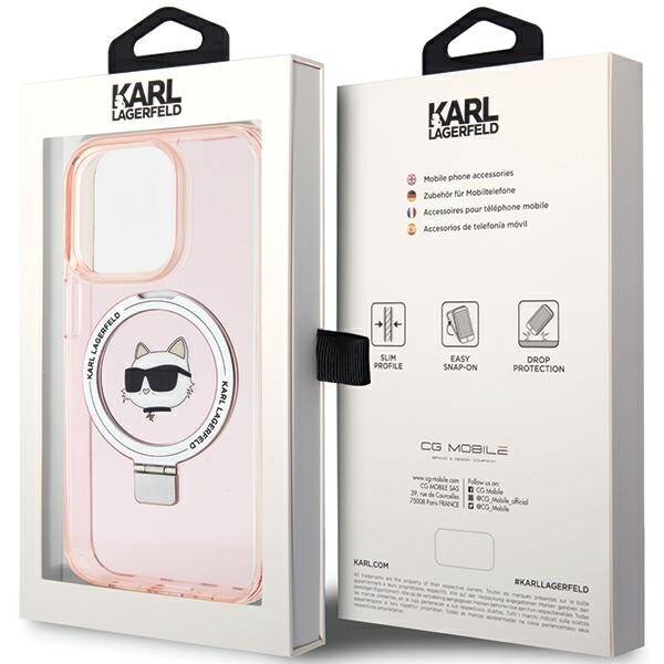 KARL LAGERFELD KLHMP15LHMRSCHP IPHONE 15 PRO 6.1 "PINK/PINK HARDCASE RING STANDARD CHAPETTE HEAD MAGSAFE