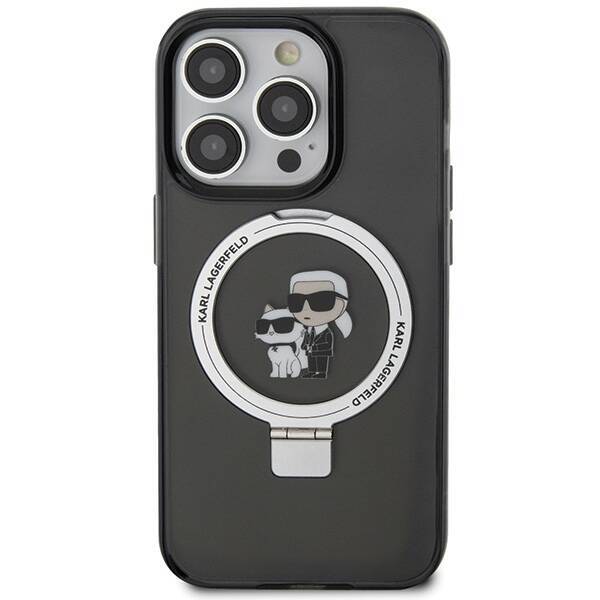 KARL LAGERFELD KLHMP15LHMRSKCK IPHONE 15 PRO 6.1 "BLACK/BLACK HARDCASE RING STAND KARL & CHUPETTTE MAGSAFE