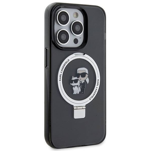 KARL LAGERFELD KLHMP15LHMRSKCK IPHONE 15 PRO 6.1 "BLACK/BLACK HARDCASE RING STAND KARL & CHUPETTTE MAGSAFE