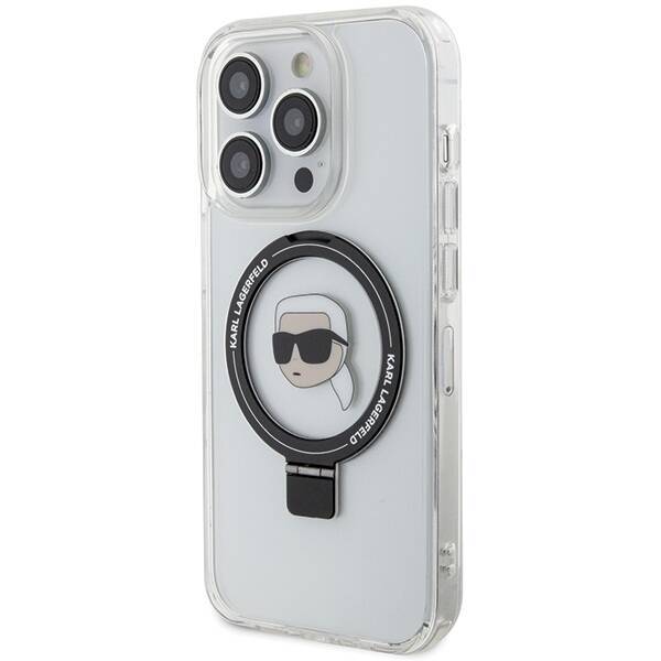 KARL LAGERFELD KLHMP15LHMRSKHH IPHONE 15 PRO 6.1 "BIAŁY/WHITE HARDCASE RING STAND KARL HEAD MAGSAFE