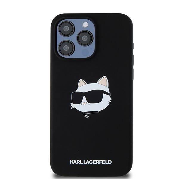 KARL LAGERFELD KLHMP15LSCHPPLK IPHONE 15 PRO 6.1" BLACK/BLACK HARDCASE SILICONE CHOUPETTE HEAD MAGSAFE