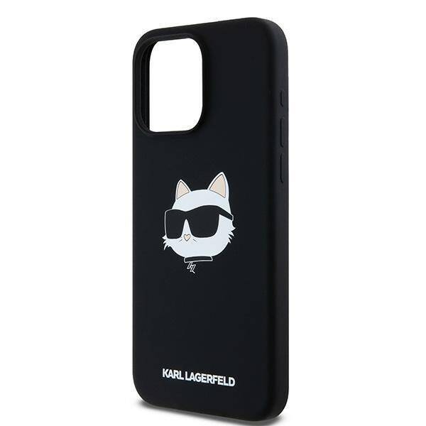 KARL LAGERFELD KLHMP15LSCHPPLK IPHONE 15 PRO 6.1" BLACK/BLACK HARDCASE SILICONE CHOUPETTE HEAD MAGSAFE