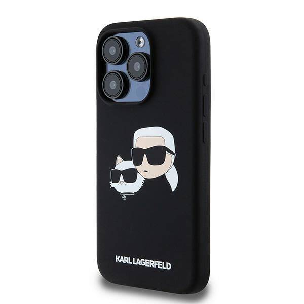 KARL LAGERFELD KLHMP15LSKCHPPLK IPHONE 15 PRO 6.1" BLACK/BLACK HARDCASE SILICONE KARL & CHOUPETTE MAGSAFE