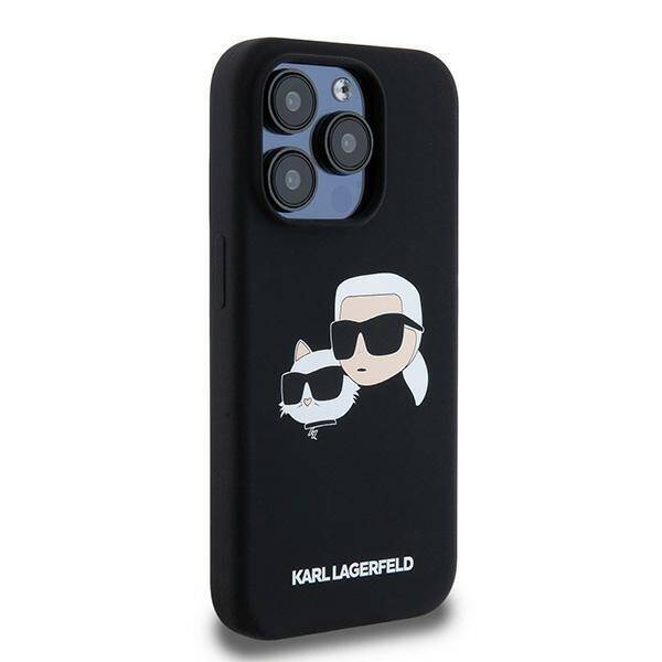 KARL LAGERFELD KLHMP15LSKCHPPLK IPHONE 15 PRO 6.1" BLACK/BLACK HARDCASE SILICONE KARL & CHOUPETTE MAGSAFE