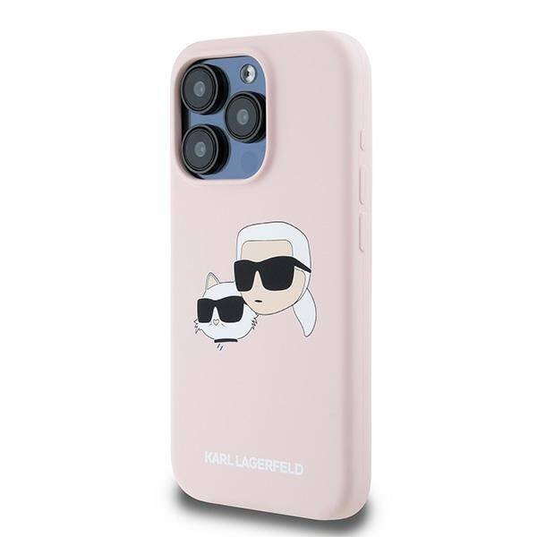 KARL LAGERFELD KLHMP15LSKCHPPLP IPHONE 15 PRO 6.1" PINK/PINK HARDCASE SILICONE KARL & CHOUPETTE MAGSAFE