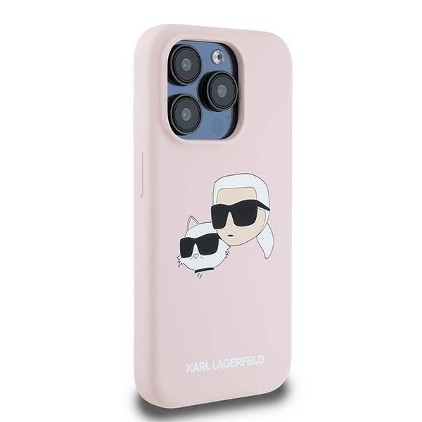 KARL LAGERFELD KLHMP15LSKCHPPLP IPHONE 15 PRO 6.1" PINK/PINK HARDCASE SILICONE KARL & CHOUPETTE MAGSAFE