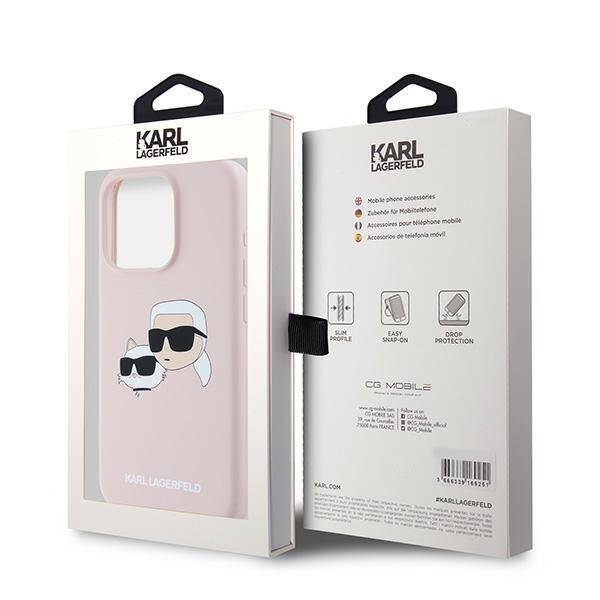 KARL LAGERFELD KLHMP15LSKCHPPLP IPHONE 15 PRO 6.1" PINK/PINK HARDCASE SILICONE KARL & CHOUPETTE MAGSAFE