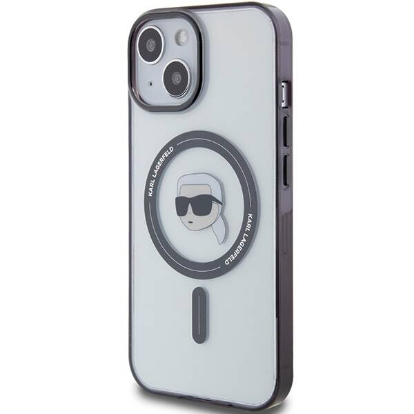 KARL LAGERFELD KLHMP15MHKHNOTK IPHONE 15 PLUS / 14 PLUS 6.7 "TRANSPARENT HARDCASE IML KARL`S HEAD MAGSAFE