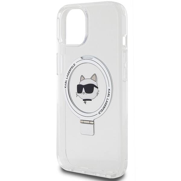 KARL LAGERFELD KLHMP15MHMRSCHH IPHONE 15 PLUS / 14 PLUS 6.7 "BIAŁY / WHITE HARDCASE RING STAND CHUPETTE HEAD MAGSAFE