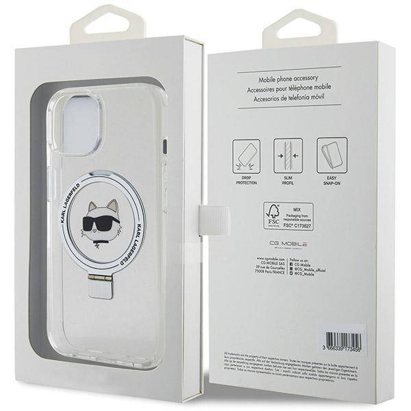 KARL LAGERFELD KLHMP15MHMRSCHH IPHONE 15 PLUS / 14 PLUS 6.7 "BIAŁY / WHITE HARDCASE RING STAND CHUPETTE HEAD MAGSAFE